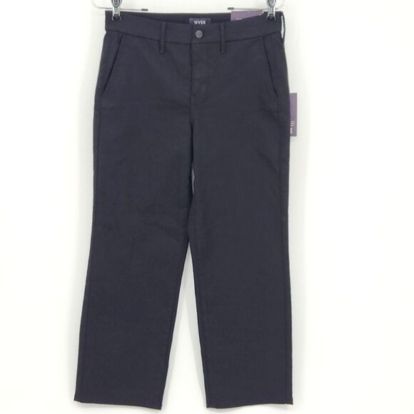 NYDJ Piper Trouser Pants Womens Size 2 Black Flat Front Office Work Professional - Picture 1 of 10
